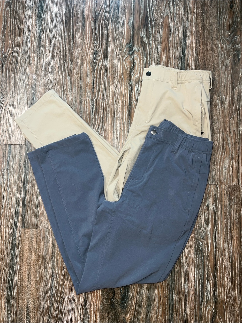 Men's Slim Straight Stretch Chino Performance Dress Golf Pant Bundle 34x32
